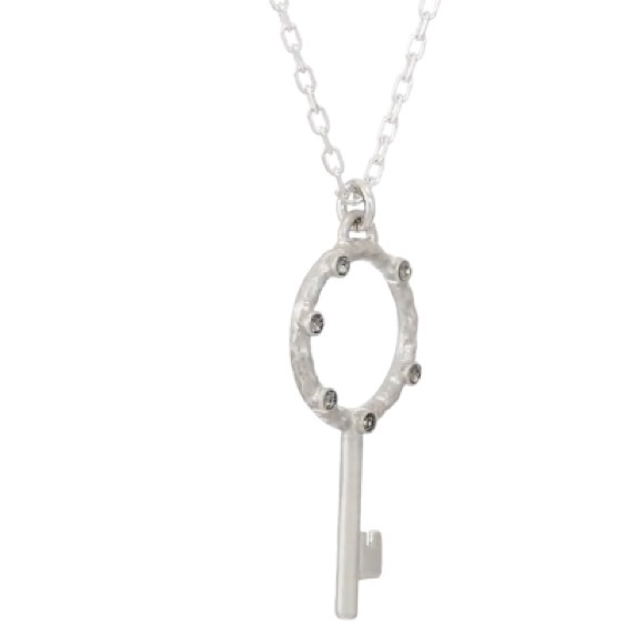 dogeared // swarovski crystal silver key necklace - Picture 5 of 6